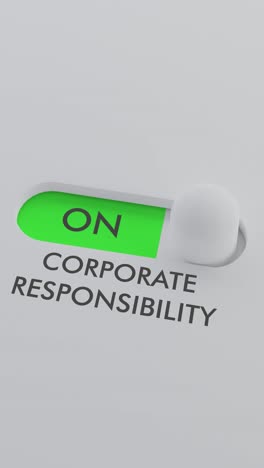 encendiendo el interruptor de responsabilidad corporativa vídeo vertical