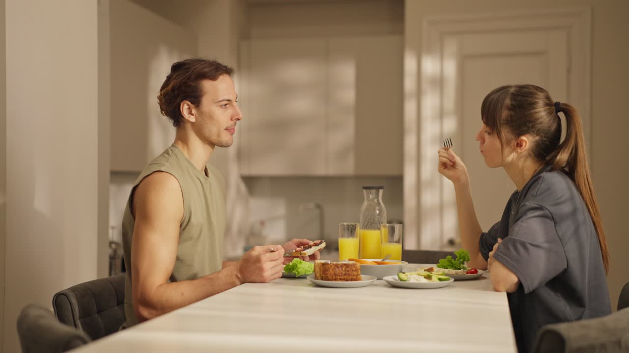 People eating food at a table
