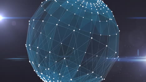 animation of digital network of connections with globe