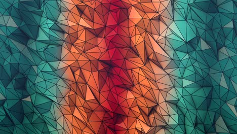 low polygon background loop fire and ice with wire frame