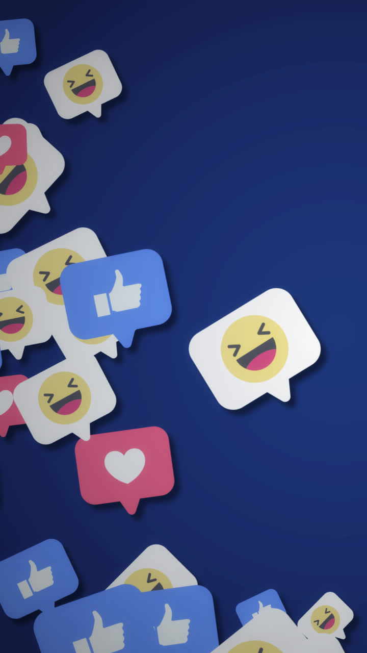 Motion Graphic of Facebook background with likes and hearts