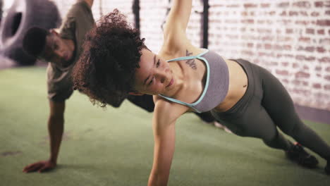 a two people working out together at the gym