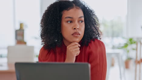 negocios, pensamiento y mujer con ideas