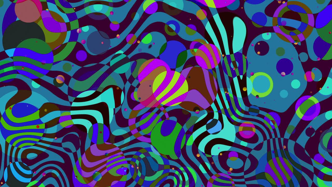 Loopable Swirling Psychedelic Colorful Shapes – Dynamic Organic Morphing in a Vibrant, Fluid Animation of Green, Blue, and Purple