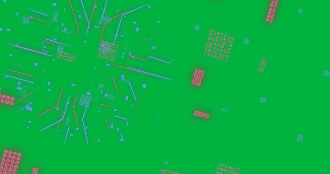 Animation of artificial intelligence data processing over transparent background