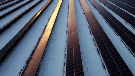 flying over the large-scale solar panel power plant in canada