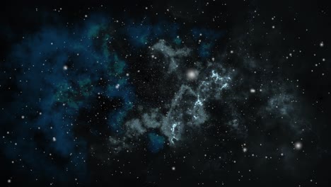 dark universe and moving nebula clouds hovering with stars