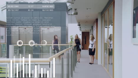 animación del procesamiento de datos financieros en diversos grupos de empresarios