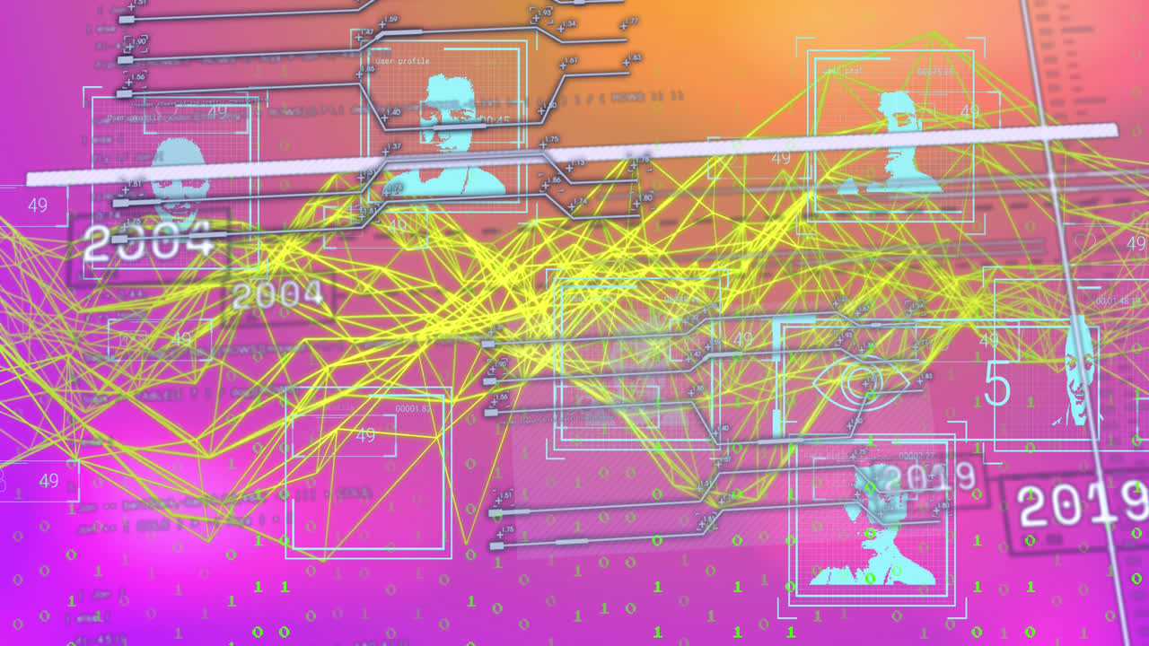 사람 아이콘 위에 데이터 처리의 애니메이션
