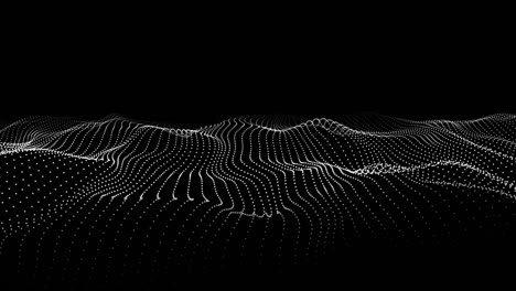 dynamic wave on an abstract dark background. futuristic dot picture. 3d rendering. seamless loop.