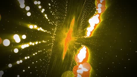 color amarillo explosión brillante partículas vívidas. animado moderno diseño vfx forma de abstracción. colorido ojo de apertura. imágenes de partículas animadas. nuevo papel de pared digital ai