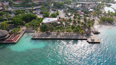 drone trucking pan along zanzibar beach jan thiel curacao with stunning clear caribbean water