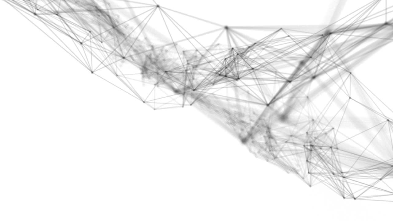 Plexus fantasy abstract technology. Abstract geometric background with moving lines, dots and triangles. Science. Medicine and technology. Loop animations