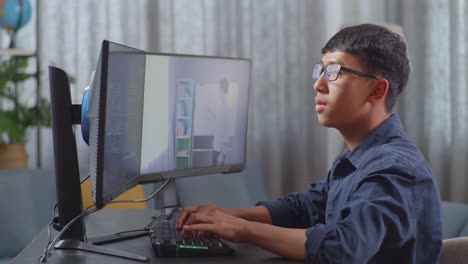 person working on computer, coding and online learning