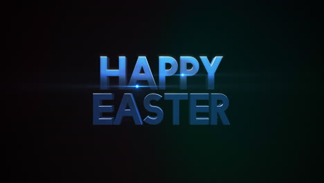 modern blue happy easter text on black gradient