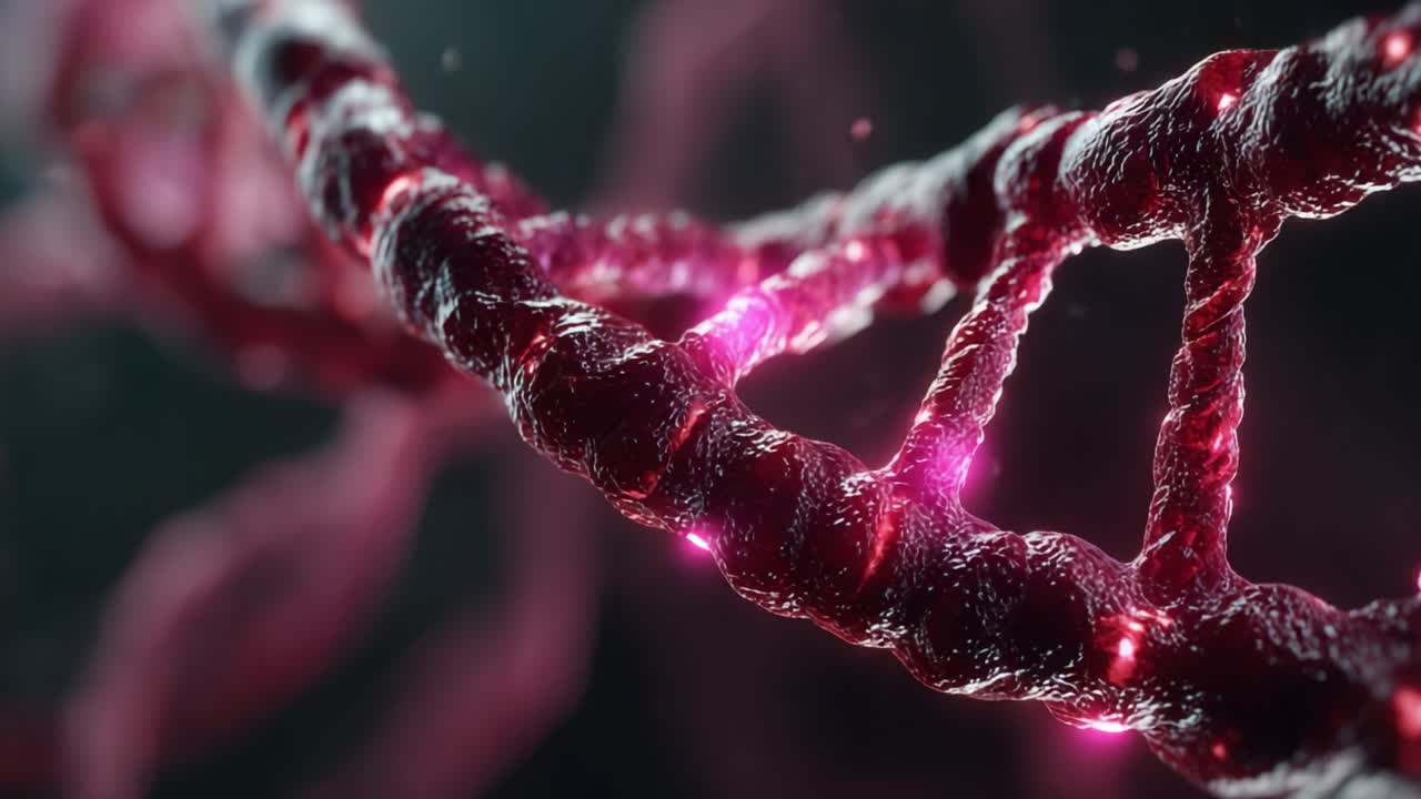 Stunning Visualization of DNA Helix: Explore the Intricacies of Genetic Structures Enhanced with Vibrant Colors and Luminous Effects in a Digital Rendering