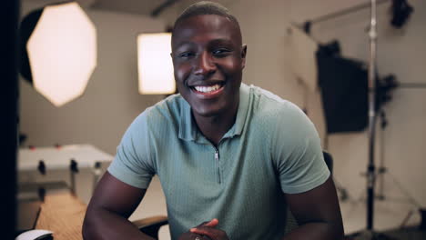 portrait of a smiling man in a studio