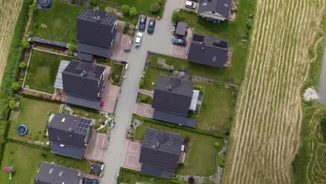 bird eye view of detached houses in residental area