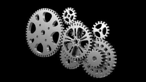 industrial video background with gears. 3d animation.