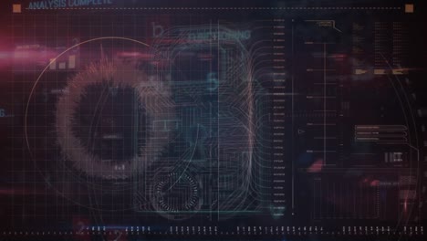 animation of data processing over padlock
