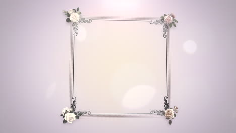 Closeup-vintage-frame-with-flowers-motion-with-wedding-background-3