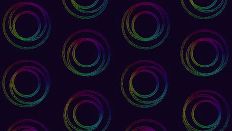 colorful spiral pattern of overlapping circles on black background