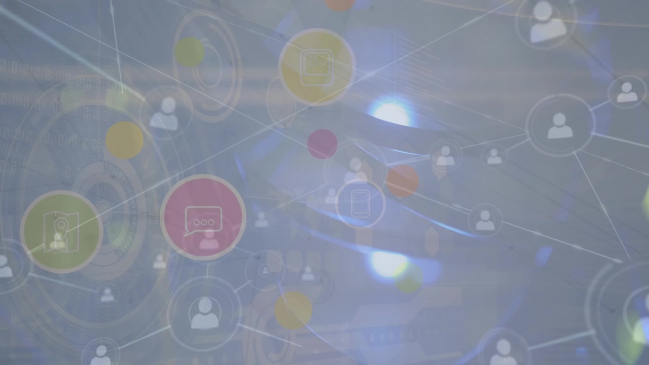 Animasi pemrosesan data di atas ruang server