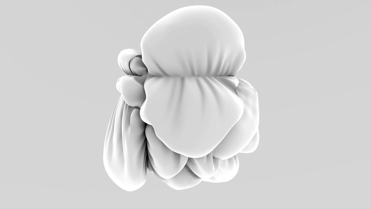 직물 인플레이션 시레이션, 추상 3d 아트