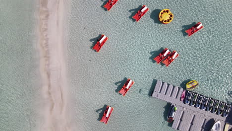 top view slide of shimmering tropical shallow waters of nissi beach ayia napa cyprus