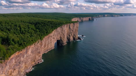 majestic coastal cliffs with lush forest overlooking the ocean