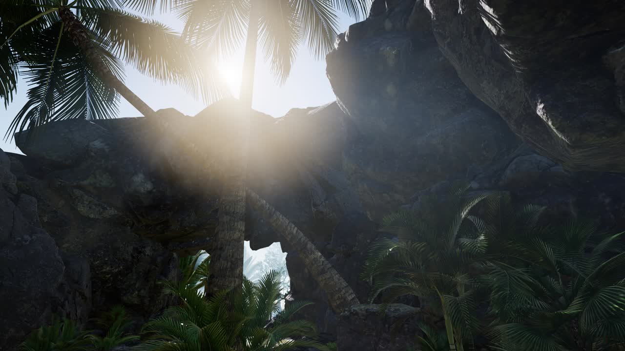 태국의 굴 ⁇  동굴을 통해  ⁇ 빛이  ⁇ 니다.