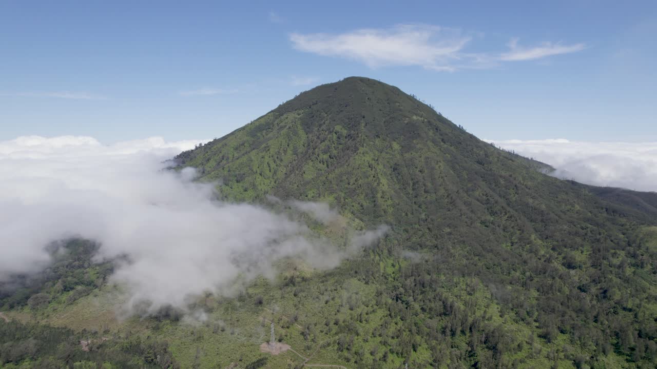 Aerial view of mountains above the clouds in indonesia, gunung rante ...