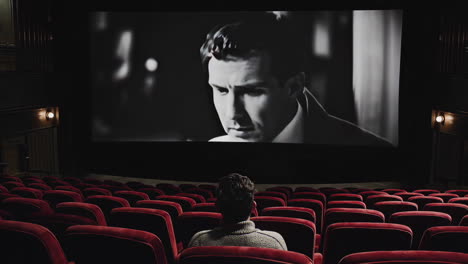 people watching a movie in a classic cinema