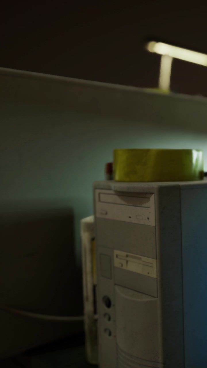 Workplace setting with desk objects and storage containers