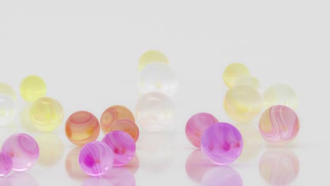 bolas de gradiente cayendo sobre un fondo blanco, renderización en 3d.