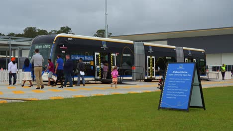 samantha abeydeera, the divisional manager of transport for brisbane, attended brisbane metro depot community open day.