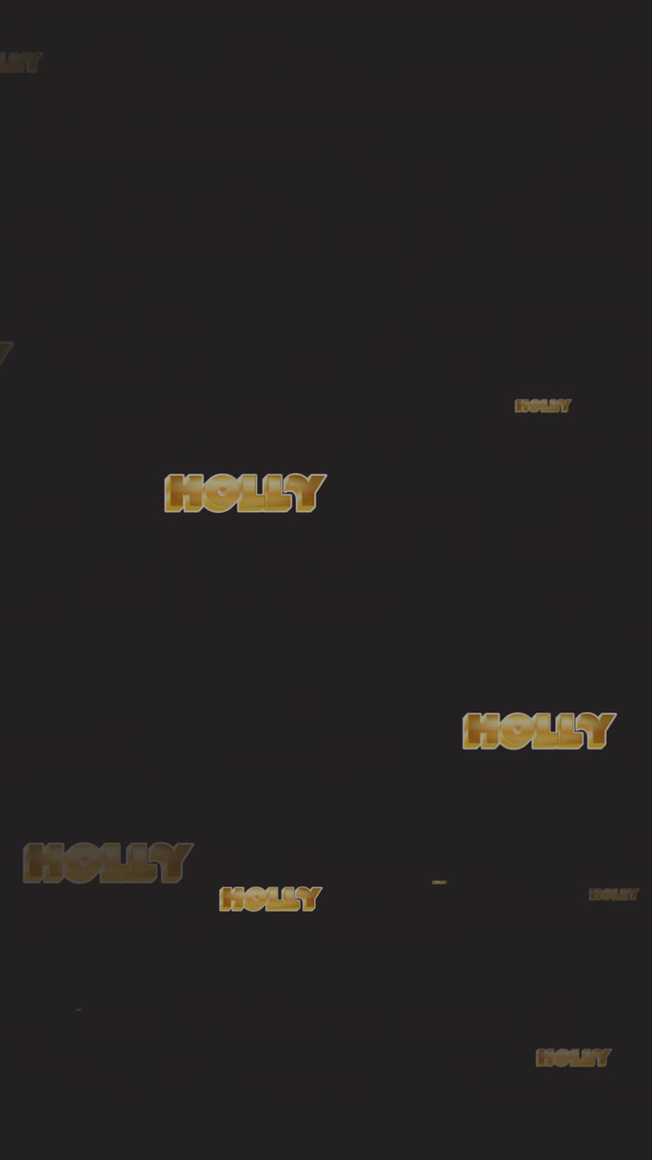 Animation of multiple holly texts at christmas on black background