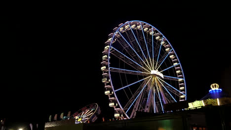 illuminated ferris wheel at night