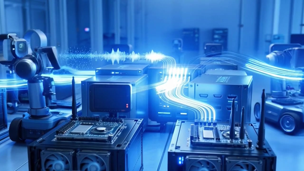 Advanced Robotics and Data Processing in a High-Tech Laboratory