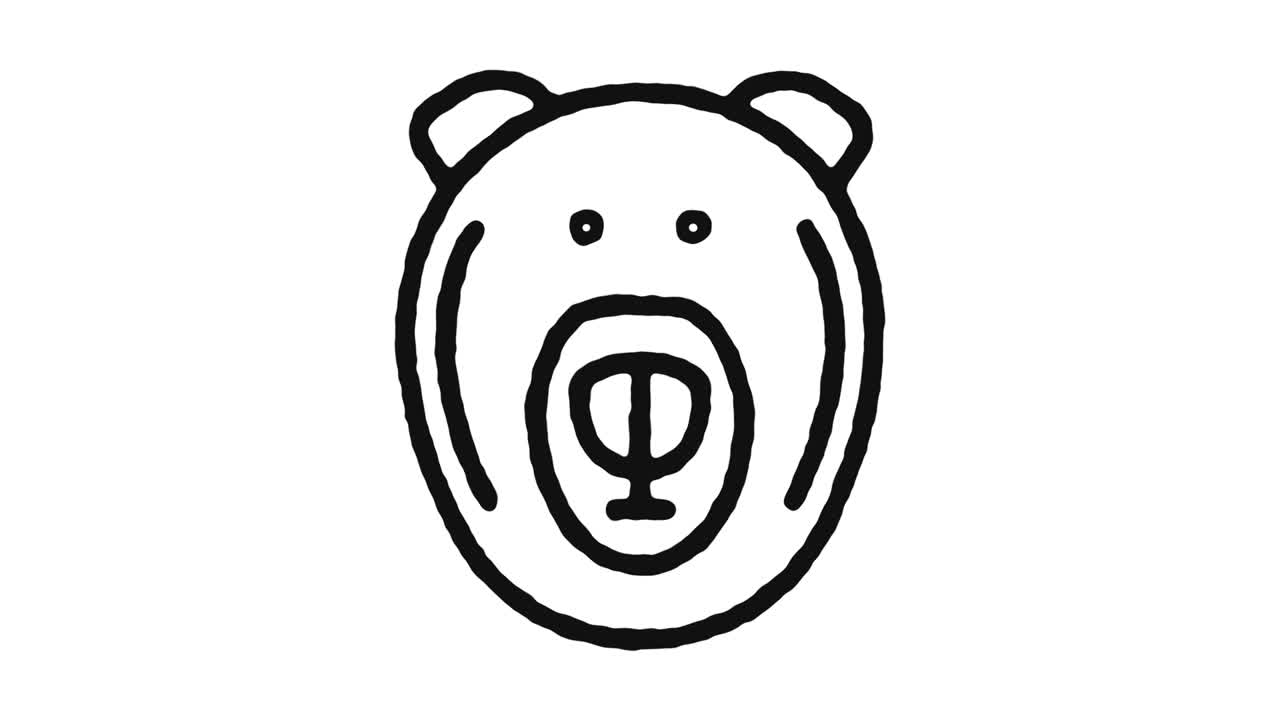 imagen de animación del icono del mercado del oso y canal alfa