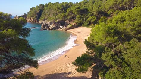 Lloret-de-Mar,-most-beautiful-aerial-images-of-the-Costa-Brava,-Catalunya-Barcelona-Spain,-Mediterranean-square