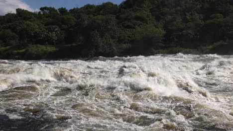 Slow-motion-video-of-Murchison-Falls-raging-river,-Uganda