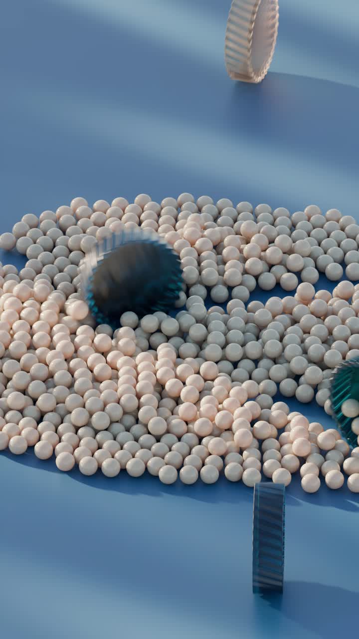 representación 3d abstracta de cuentas y formas geométricas