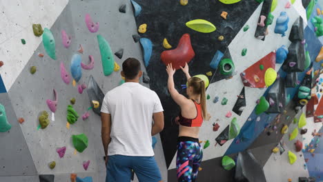 People-in-a-climbing-wall-centre