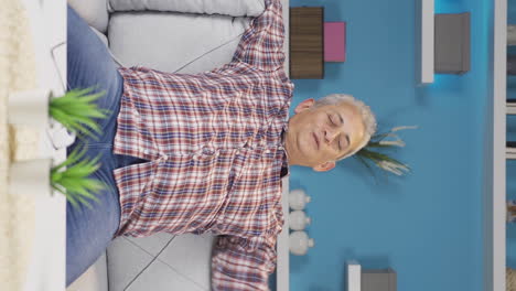 vertical video of relaxed man happy and peaceful.