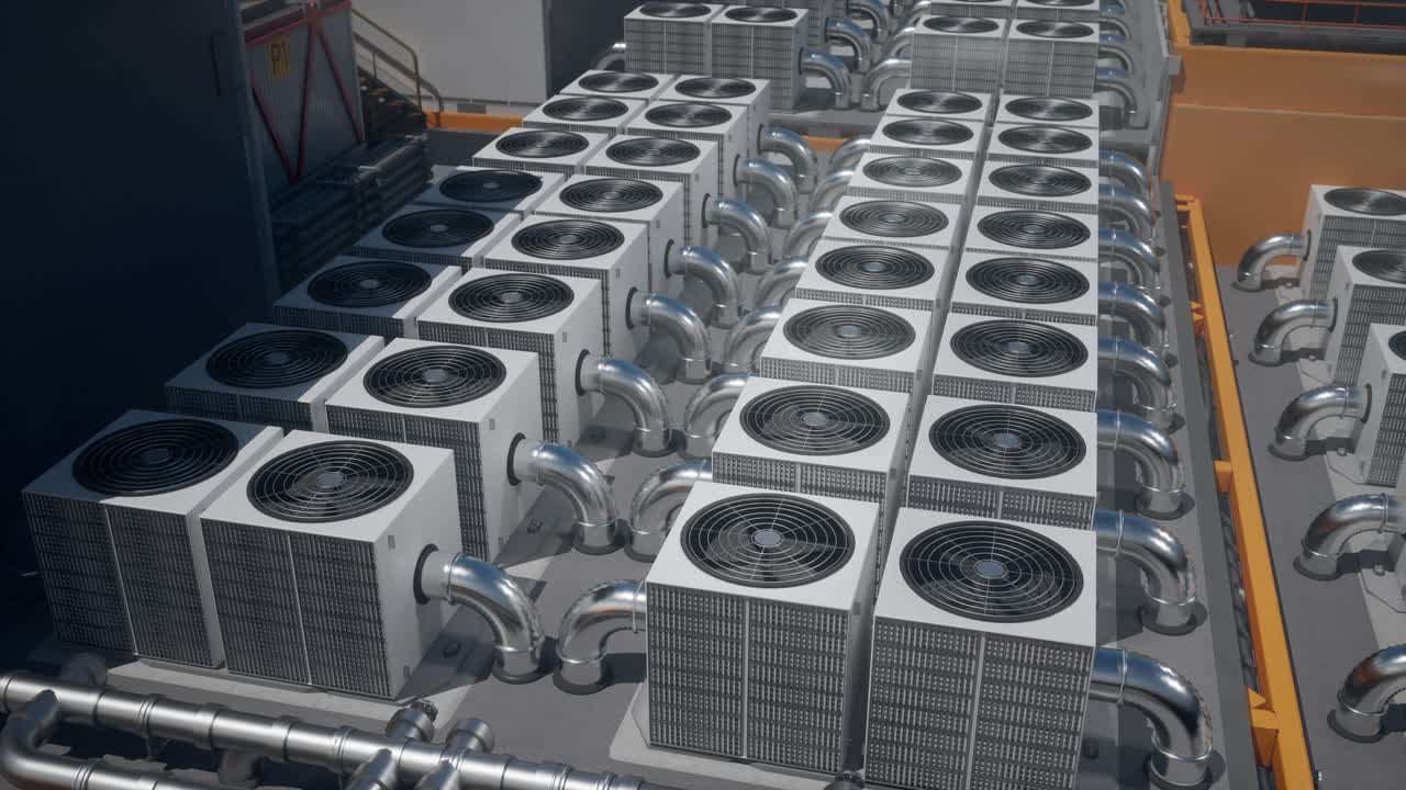Array of HVAC Units on a Rooftop of a Modern Building