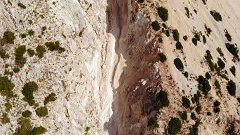 Massive-Rift-On-The-Mountain-Slope-Near-Myrtos-Beach-In-Kefalonia,-Greece