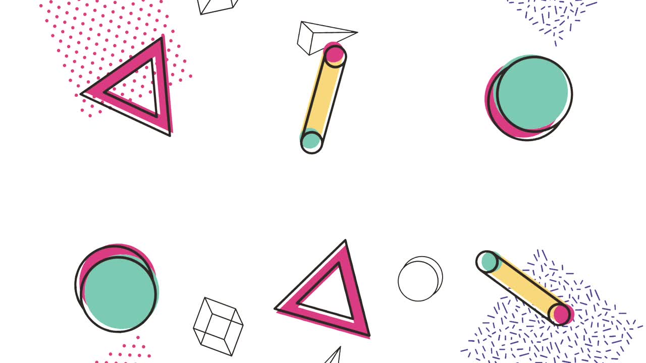 animación al estilo de memphis