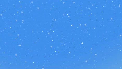 animation of falling snow over window with christmas decoration