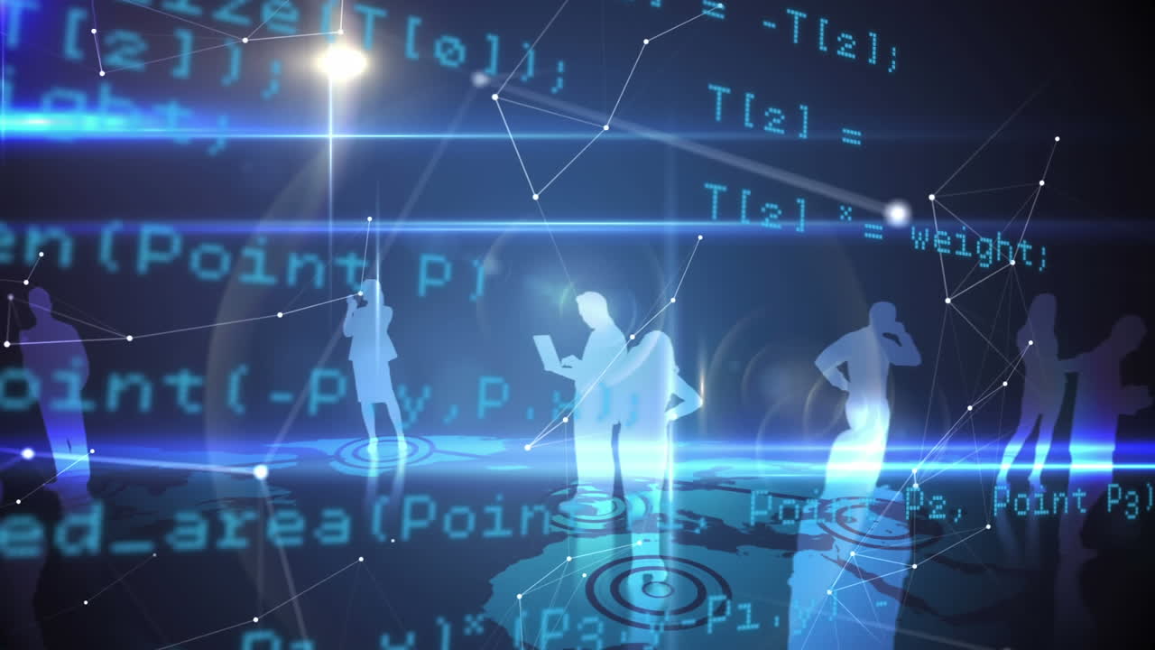 사업가들의 실루 ⁇ 과 프로그램 코드